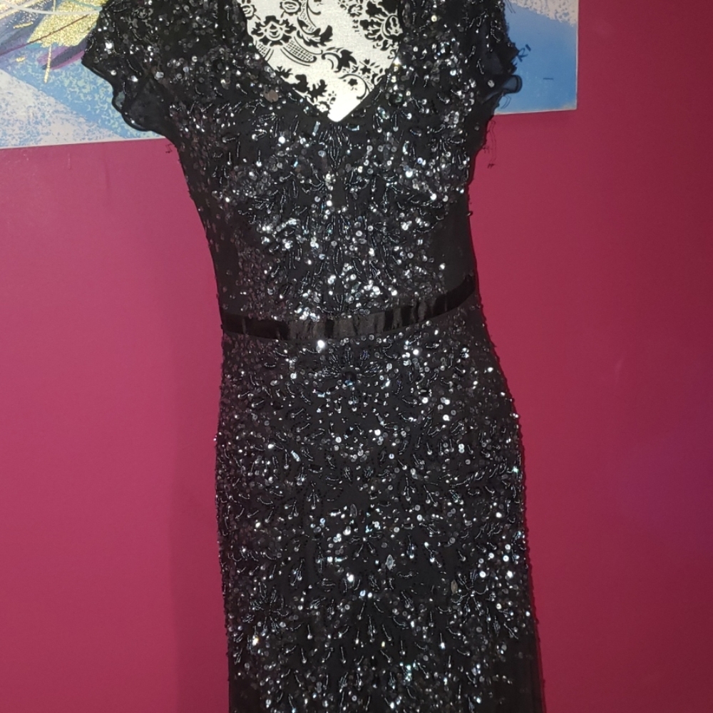 Adrianna Papell cap sleeve gown